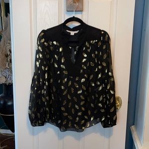 Diane Von Furstenberg Gold Detailed Blouse
